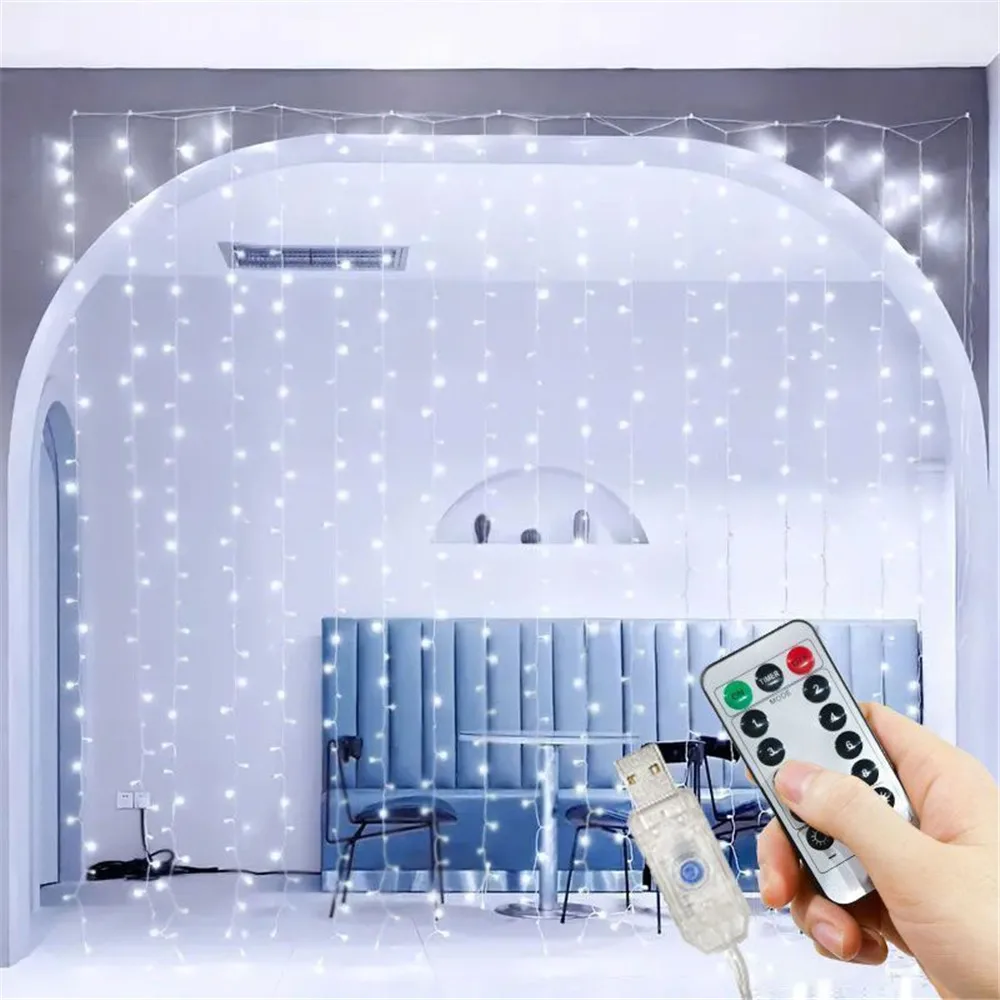 Tegooe USB Powered LED Curtain String Lights with Remote Control 3 Styles