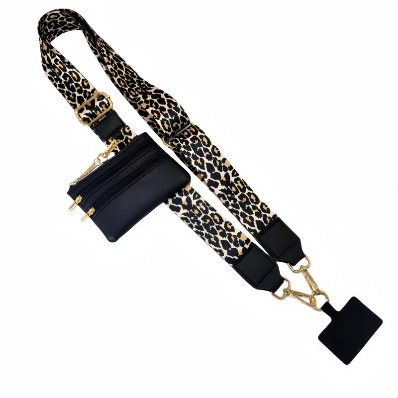 Polyester Solid Color Flower Leopard Bag Strap