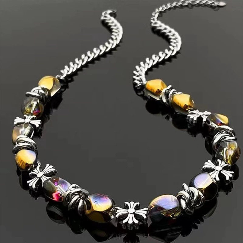Hip Hop Cruciferous Beaded Necklace Couple Accessories