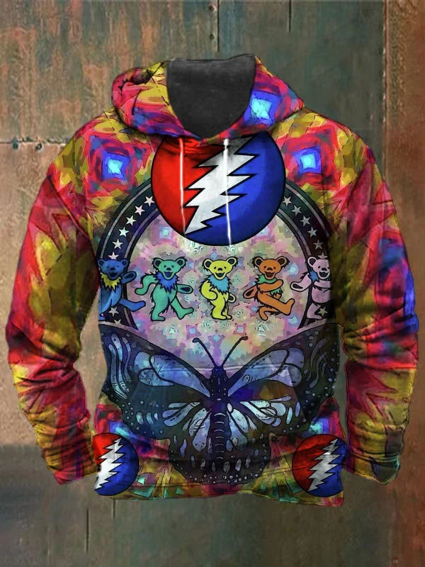 Unisex Skull Bear Print Heavyweight Hoodies