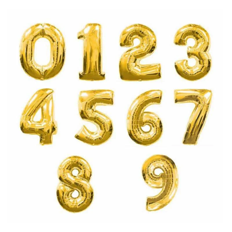 16 Inch Figure Digit Number Balloons Number Foil Balloon For Wedding Decoration Happy Birthday Balloon Baby Shower