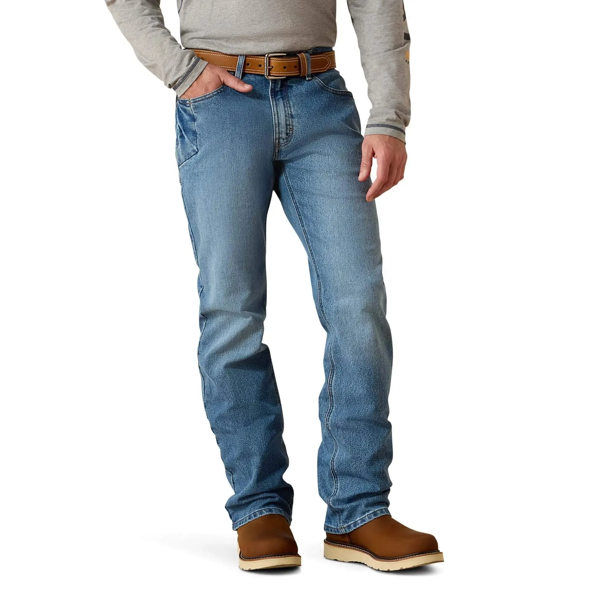 Durable work jean pocket and construction details