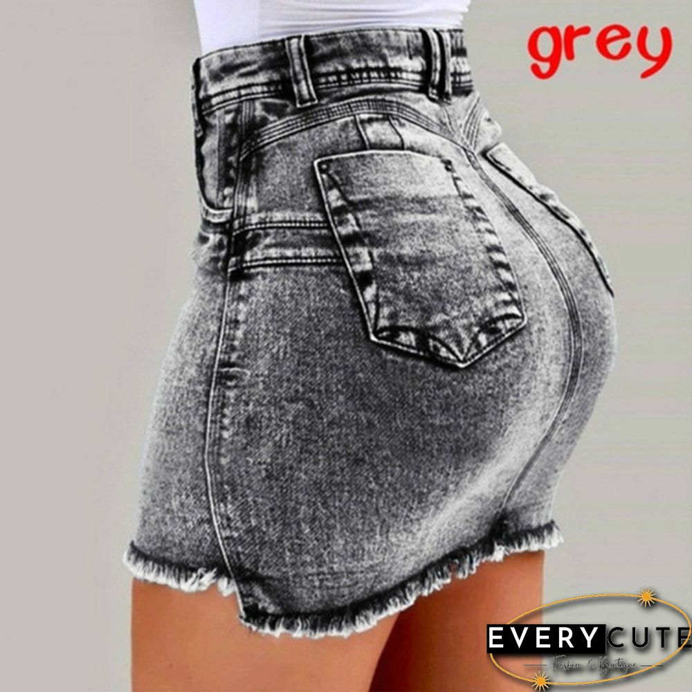 Women Fashion Summer Denim Skirts Slim Fit Casual Pack Hip Jeans Short Skirt Plus Size S~3Xl