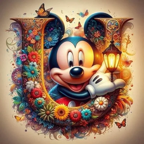 Diamond Painting - Full Round Drill - Minnie Mickey Alphabet(Canvas|40*40cm)