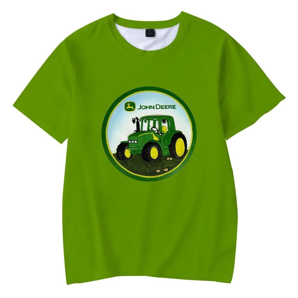 John Deere T-Shirt Round Neck Short Sleeves Kids Adult Home Outdoor Wear