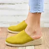 Mule Espadrille Wedges Suede Closed Toe Women Sandals