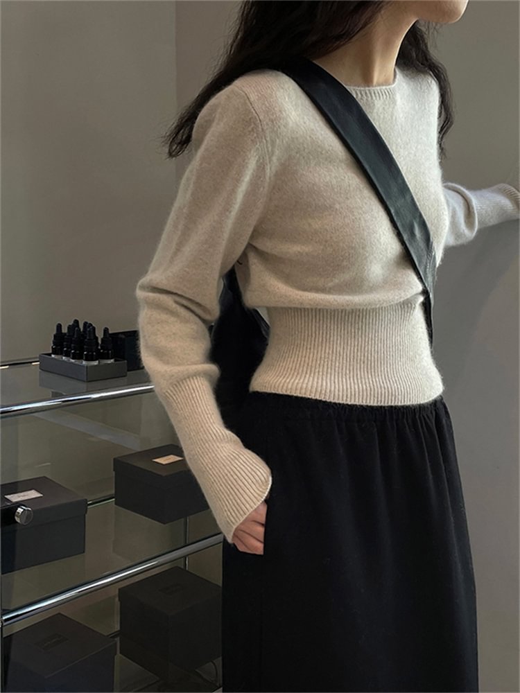 Stretch-waist-down Bottomed Sweater