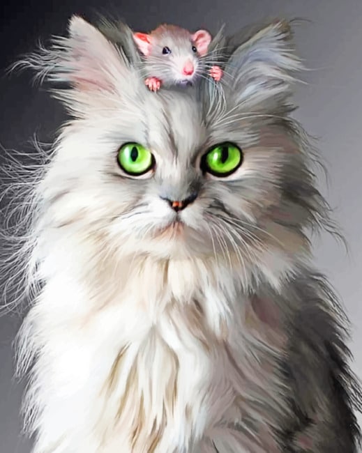 

Cat With Mouse – Paint By Numbers - 40*50CM, 501 Original
