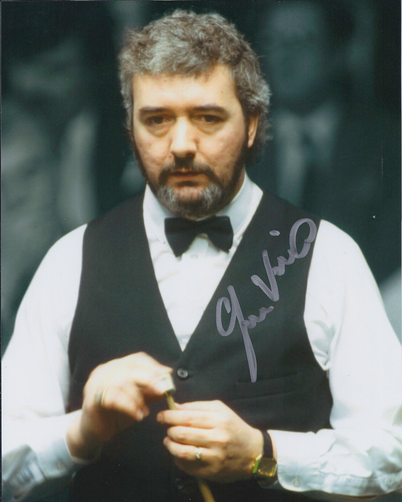 John VIRGO SIGNED 10x8 Photo Poster painting Autograph COA AFTAL SNOOKER 1979 Championship Win