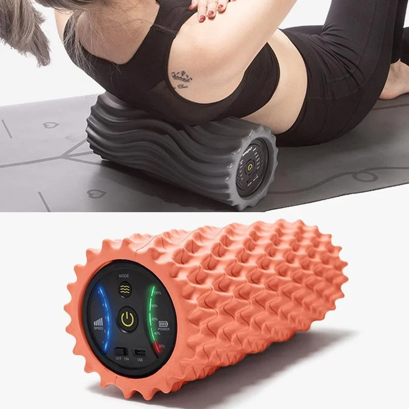 EVA Electrical Muscle Relaxer Yoga Massage Vibration Foam Roller, Fishbone Vibration USB 