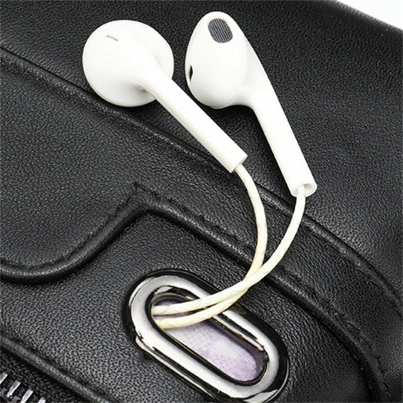 High Quality Men's Crossbody Bag Sheepskin Sports Phone Bag With Earphone Hole