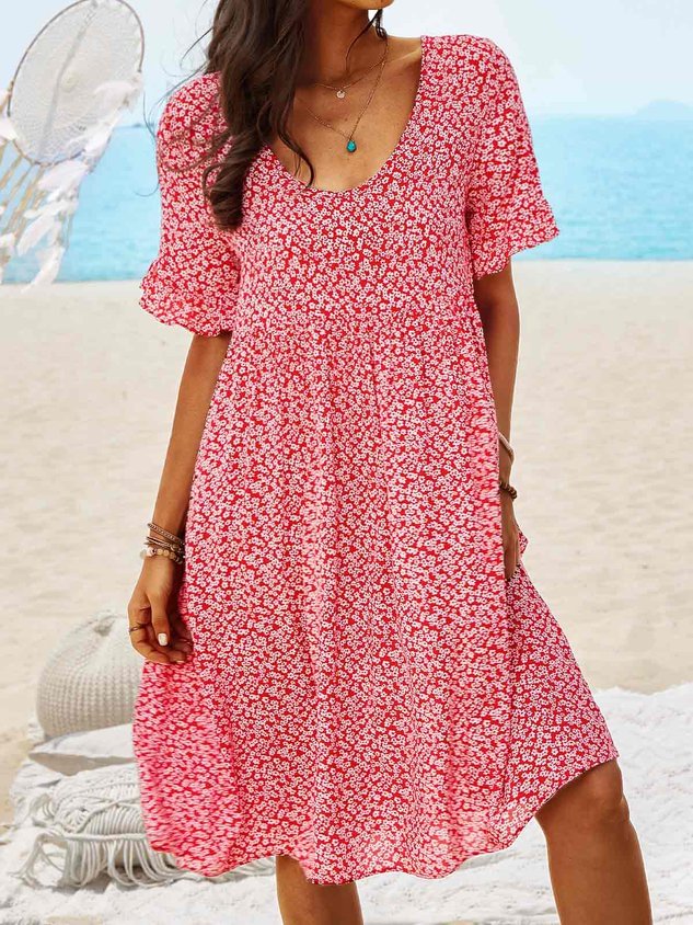 LILYADRESS V Neck Floral Beach Vacation Casual Mini Dresses