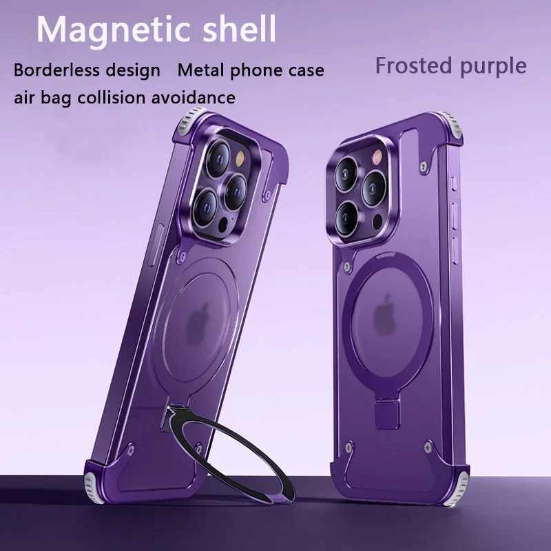 Magnetic Mobile Phone Case Metal Anti-Fall Airbag Protective Case