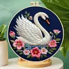 Swan DIY Embroidery Kit with Pattern Cotton Threads Needles Hoop 29*29cm