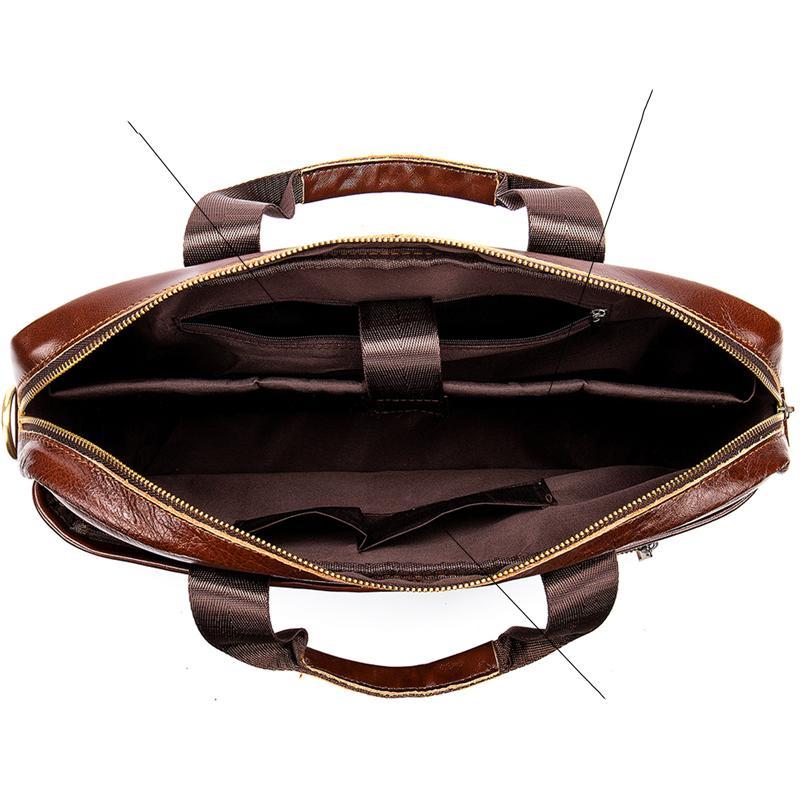 Mens Business Briefcase Vintage Leather Shoulder Bag