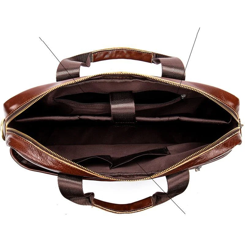 Mens Business Briefcase Vintage Leather Shoulder Bag