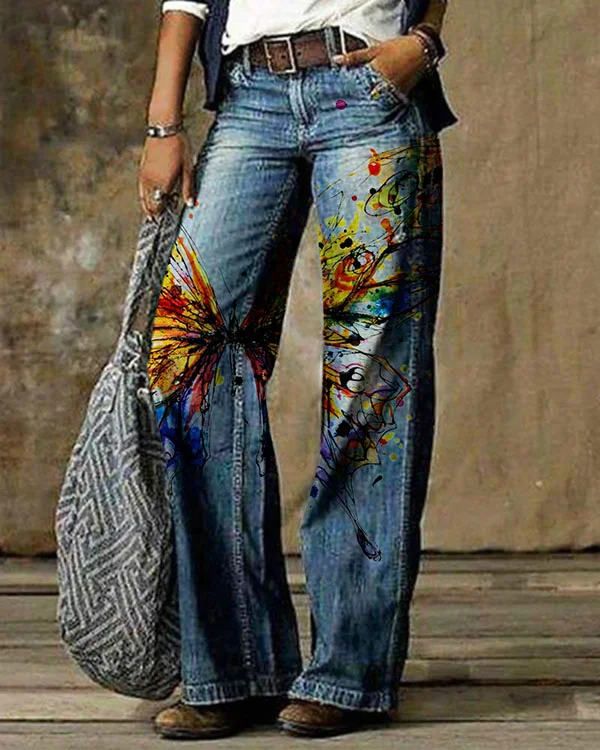 Women's Butterfly Floral Pants