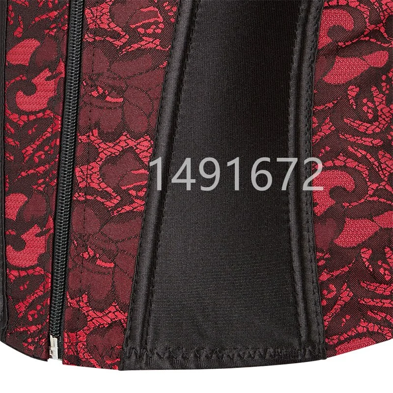 Billionm Sapubonva Corset Women Sexy Vest with Straps Lace up Overbust Cheap Flower Print Zip Brocade Gothic Halter Corsets Bustiers Tops