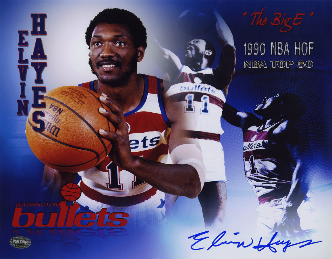 Elvin Hayes SIGNED 11x14 Photo Poster painting The Big E Washington Bullets PSA/DNA AUTOGRAPHED