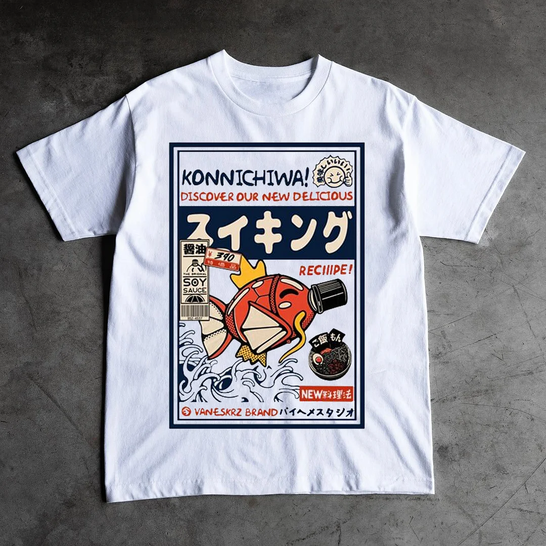 Japanese Cuisine Print Short Sleeve T-Shirt