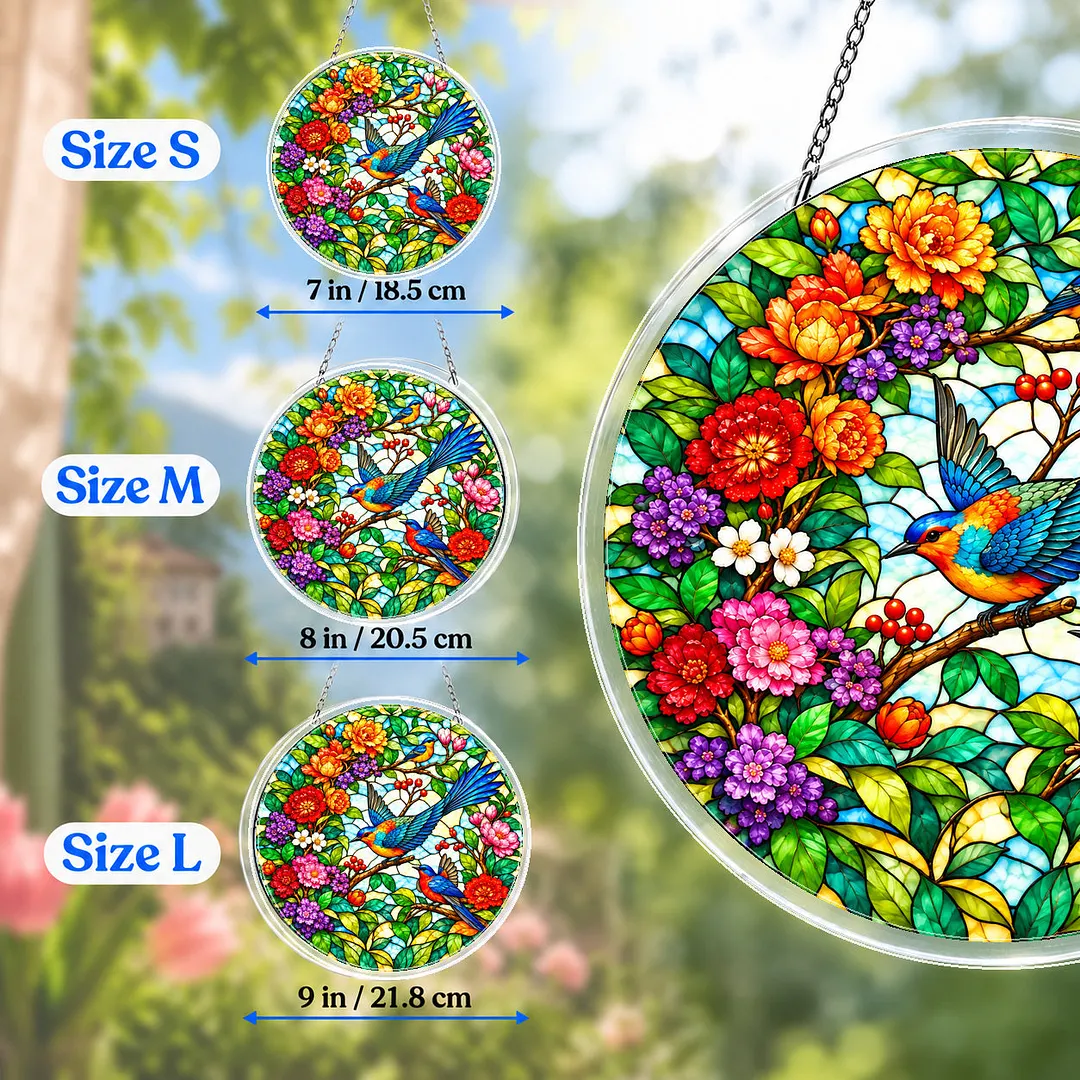 Garden Songbirds Stained Glass Suncatcher Puzzle