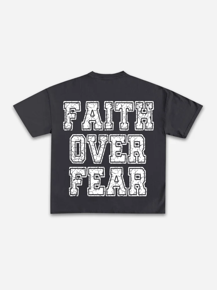 Utbros Faith Over Fear Print Cotton T-shirt