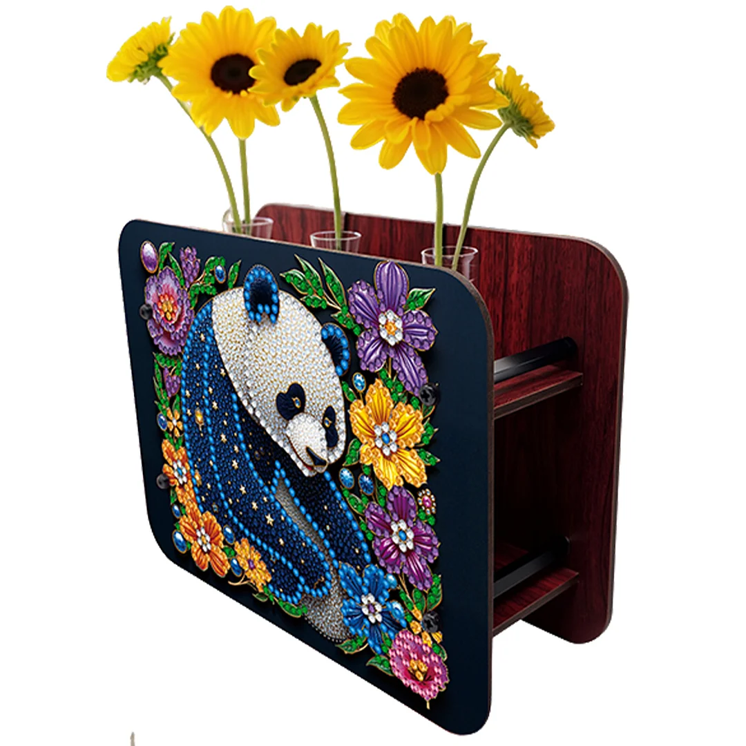 Gem Panda DIY Diamond Painting Wooden Tube Vase for Adults Gift Idea Home Decor
