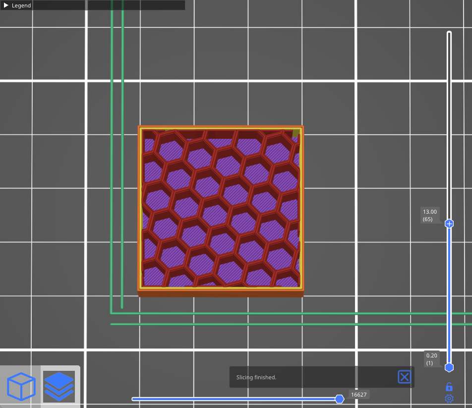 切片软件中的蜂窝填充3D模型，以其卓越强度重量比和抗压性著称，完美适配承重部件