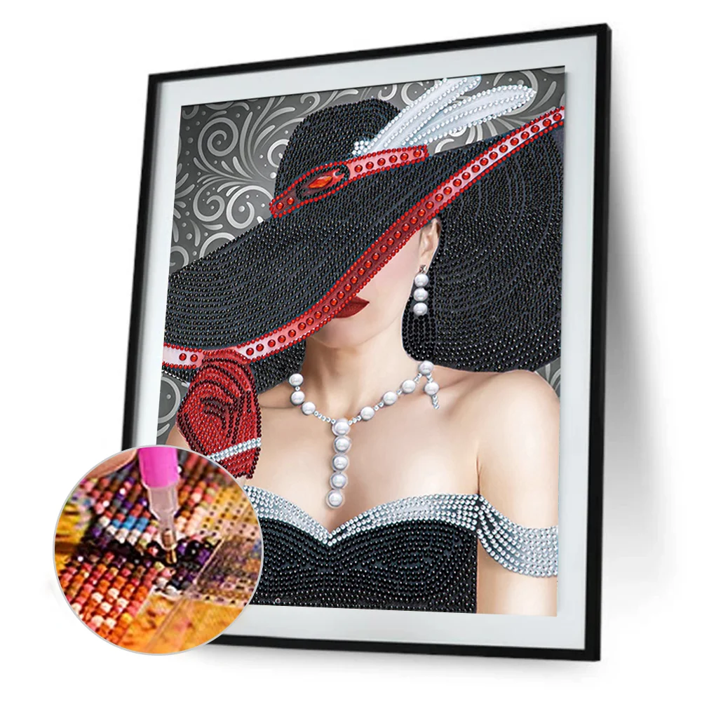 Diamond Painting - Partial Special Shaped Drill - Lady(30*40cm)