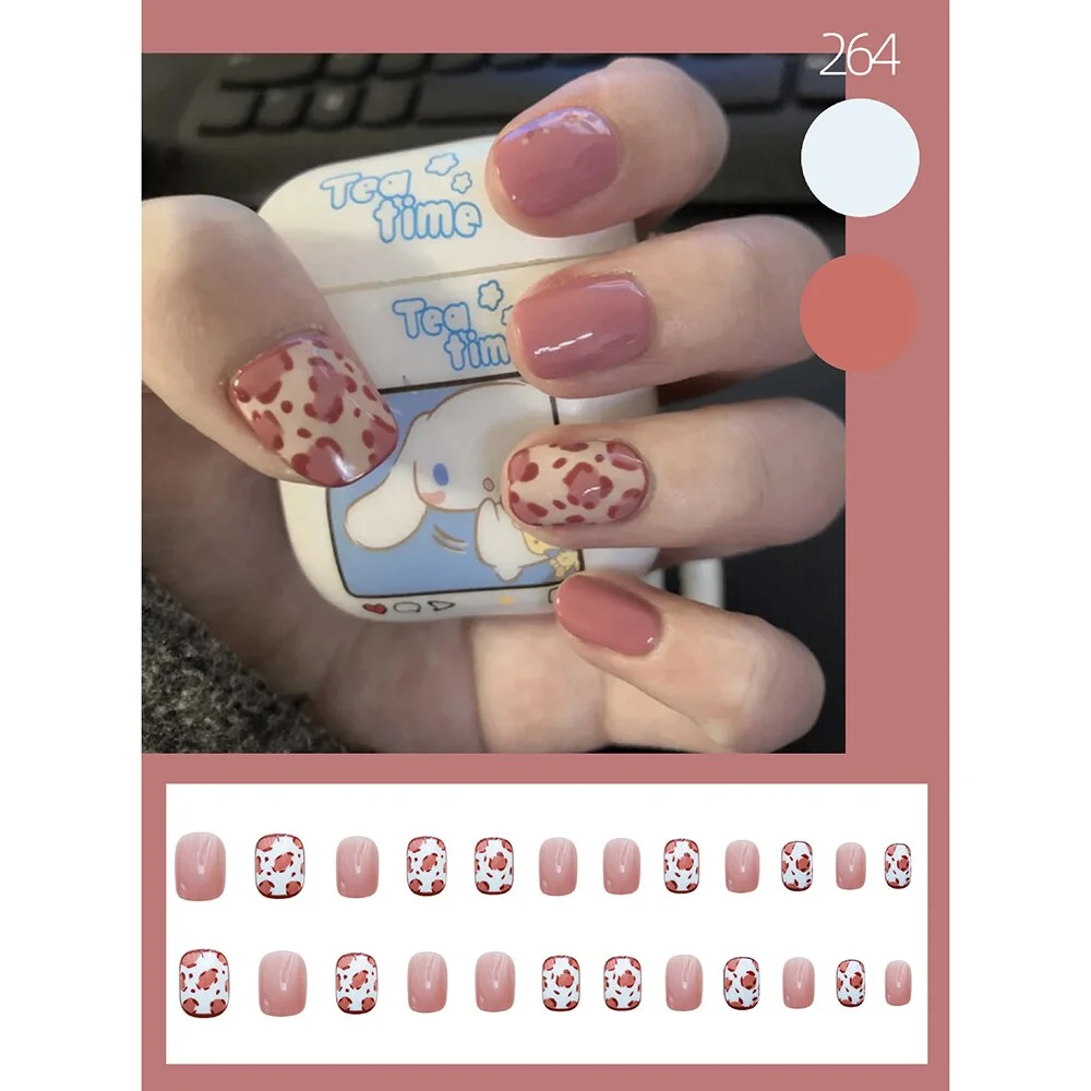 Fake Nails Art Nail Tips Press on False with Designs Set Full Cover Artificial Short Packaging Kiss Display Clear Tipsy Stick-Nail Inspo