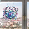 (US Local)Acrylic Special Shape Flowers Horseshoe 5D DIY Diamond Painting Dots Pendant
