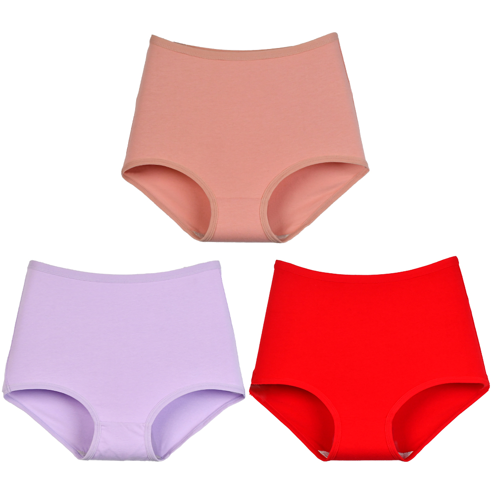 Xinkeke 3Pcs Women Cotton High Waist Panties Breathable Briefs  Plus Size Lingerie Seamless Ladies Panty Underpants Oversize Underwear