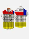 Full-Print Colorful Mondrian Style Poster Printing Men's Short Sleeve Shirt