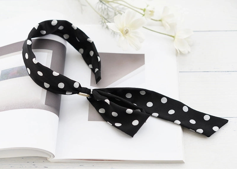 2 Pieces New Fashion Floral Satin Ribbon Silk Scarf Tie Headband