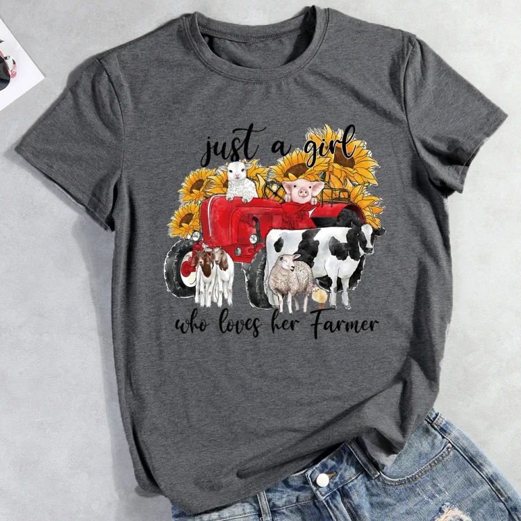 ANB -  Just A Girl Who Loves Her Farmer T-Shirt-05673