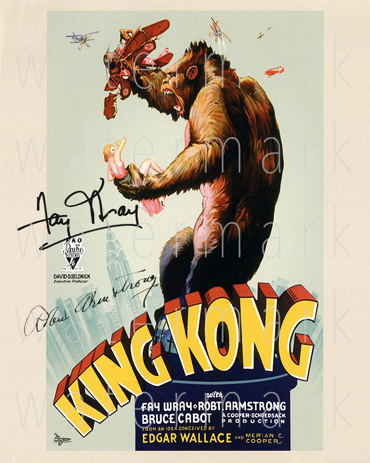 King Kong Fay Wray Armstrong signed 8X10 Photo Poster painting picture poster autograph RP