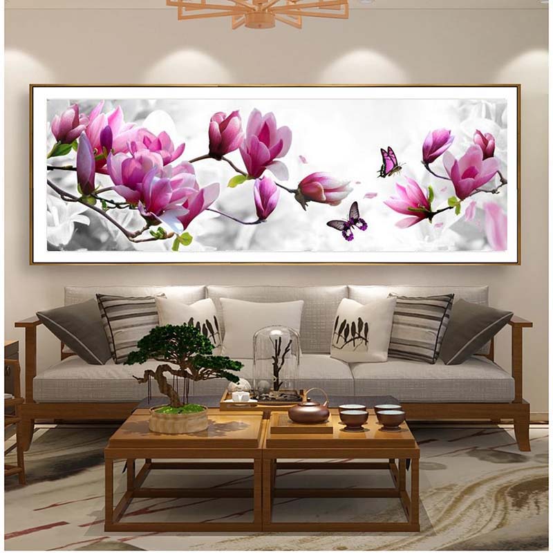 Modern Orchid Flowers Canvas Painting Abstract Landscape Posters and Prints Wall Pictures for Living Room Home Decor No Frame
