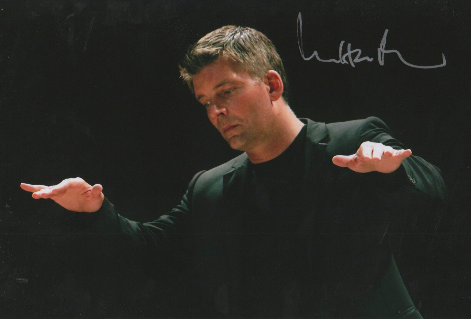 Matthias Pintscher Conductor signed 8x12 inch Photo Poster painting autograph