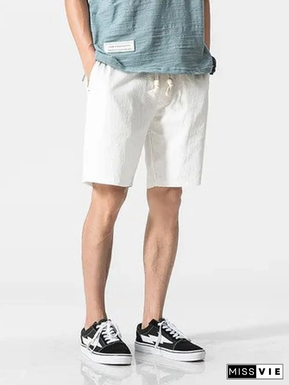 Cotton-Blend Casual Pants