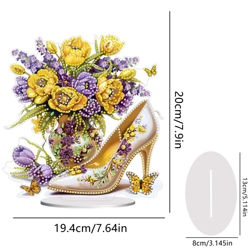 DIY High Heels Bouquet Acrylic Table Top Diamond Painting Ornament Kits for Beginner