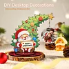 Santa Claus Photo Xmas Tree 5D DIY Diamond Art Tabletop Wood Decoration Ornament Kit