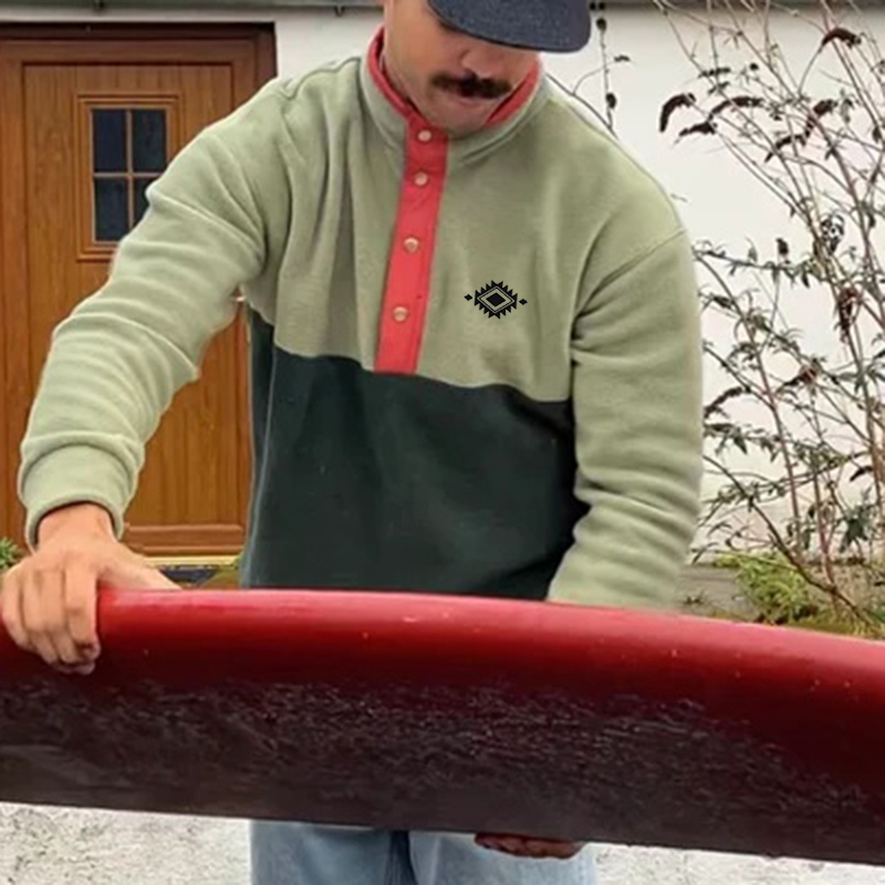 Stylish Henley Pullover with Embroidered Design for Casual Wear