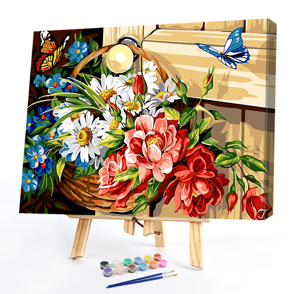 

40x50cm - Paint By Numbers Flower Butterfly, 501 Original