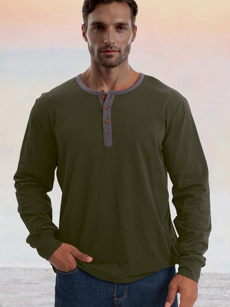 Classic Soft  Cotton Henley Shirt