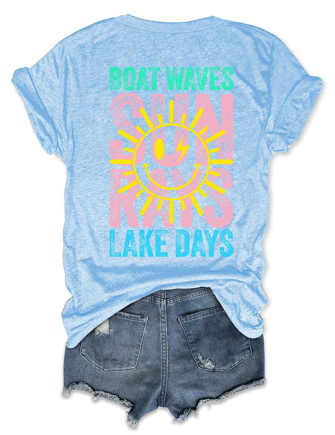 Boat Waves Sun Rays Lake Days T-shirt