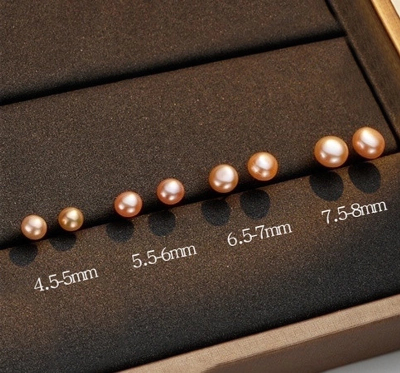 1 Pair 925 Sterling Silver Pearl Geometric Ear Studs