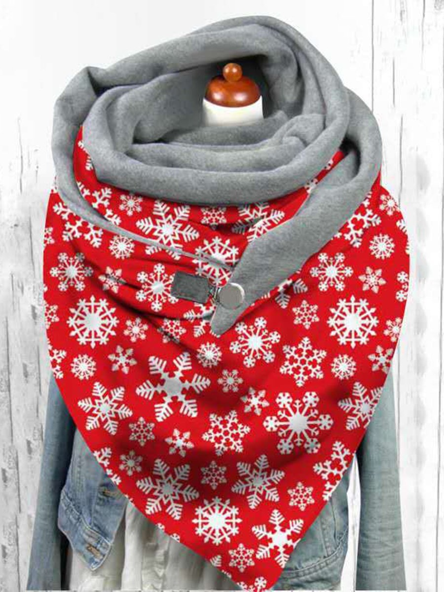 Casual Christmas Snowflake Pattern Scarves And Shawls
