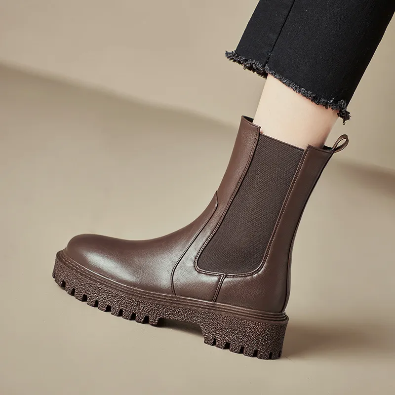 Yyvonne Yyvonne Plus Size Boots Casual Platform Ankle Boots Women's Chelsea Boots Autumn And Winter New Women's Boots