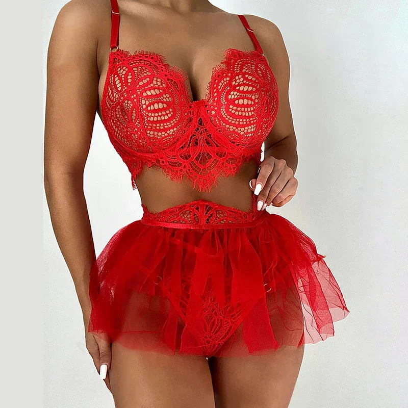Billionm Sexy Women Sexy Split Lingerie Erotic Lace Nightgowns Mesh Tube Tops Voile Short Skirt Female Lenceria Mujer Custumes
