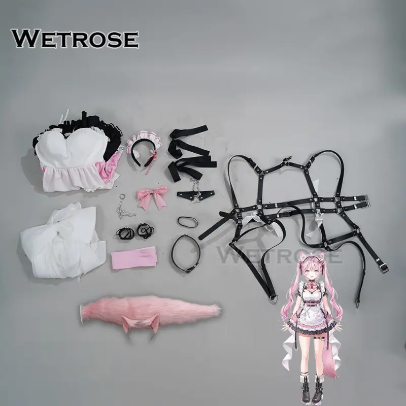 [Wetrose] In Stock Hololive JP Virtual YouTuber Vtuber Hakui Koyori Maid Outfit Cosplay Costume 博衣こよりメイドコスプレ